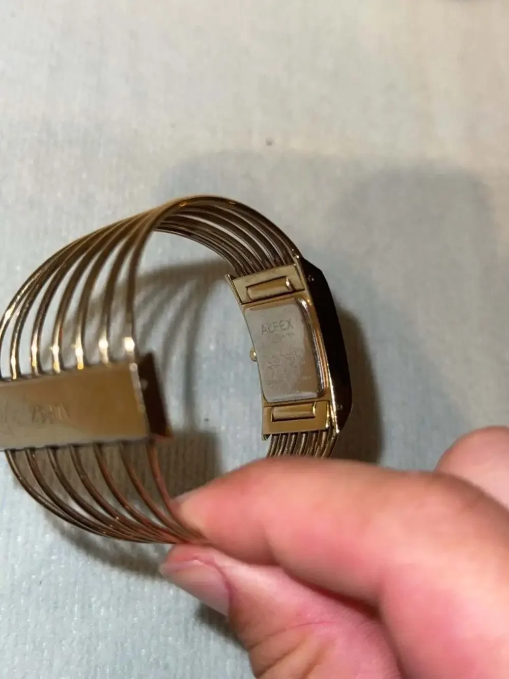 Alfex Design Emilie Vuilleumier Mod. Dep. 5580 Gold Tone Bangle Watch